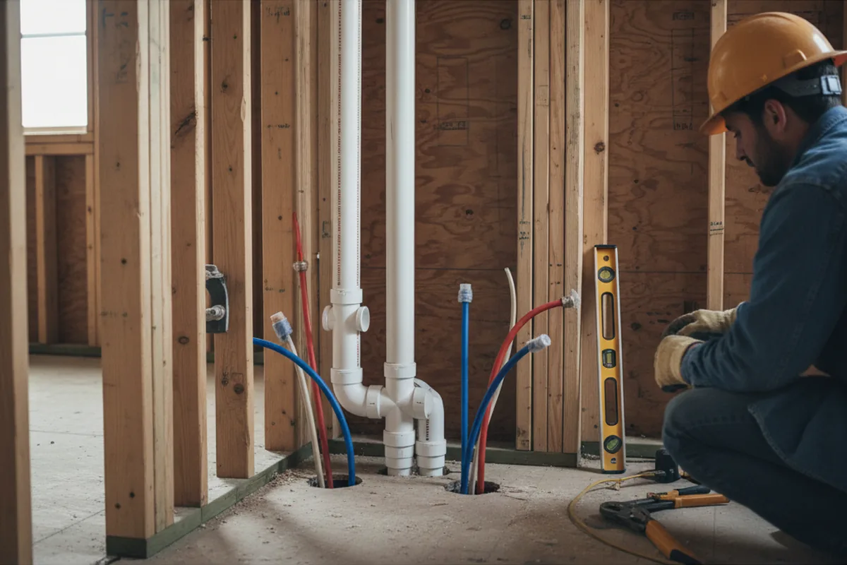 Drain and supply rough-in during Toilet Repair and Installation in Kings Beach