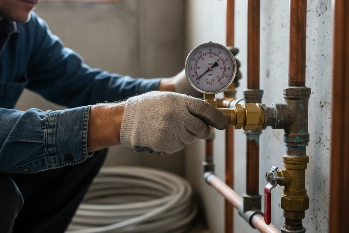 Pressure testing a repaired line during Water Line Repair in Kings Beach